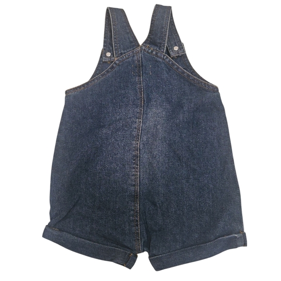 NWT Mudpie Denim Shortalls Rolled Cuff Sz 9-12m Infant Jean Shorts Overalls - Picture 4 of 6